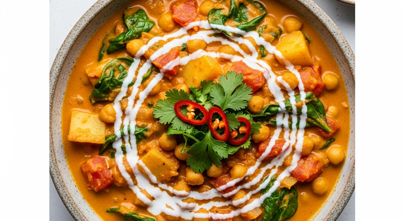 Creamy Vegan Chickpea Curry with Coconut Milk Magic