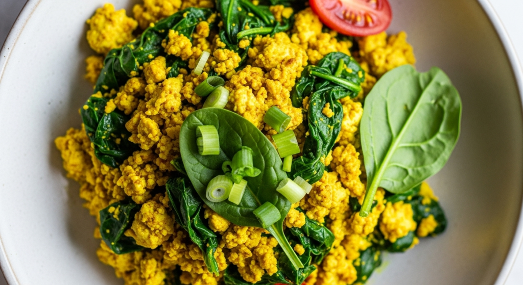 Turmeric Tofu Scramble with Spinach Boost: Bright & Easy