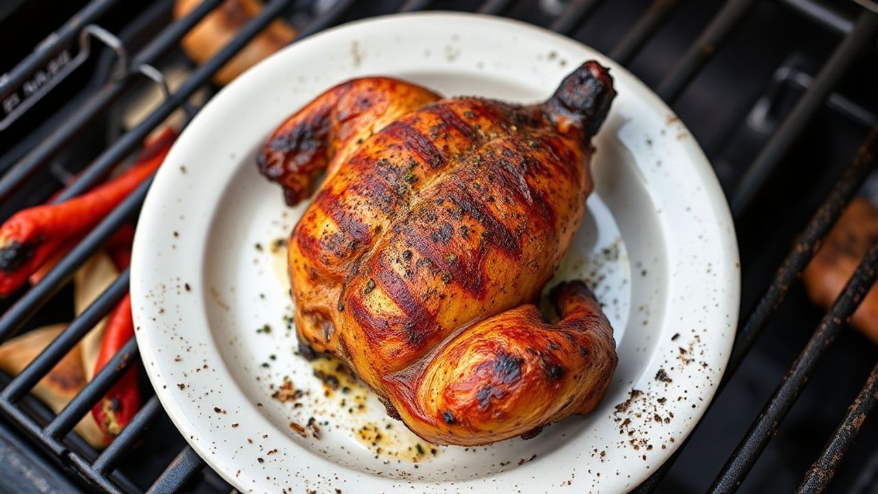 دجاج مشوي ذهبي شهي على الشواية، وصفات مميزة