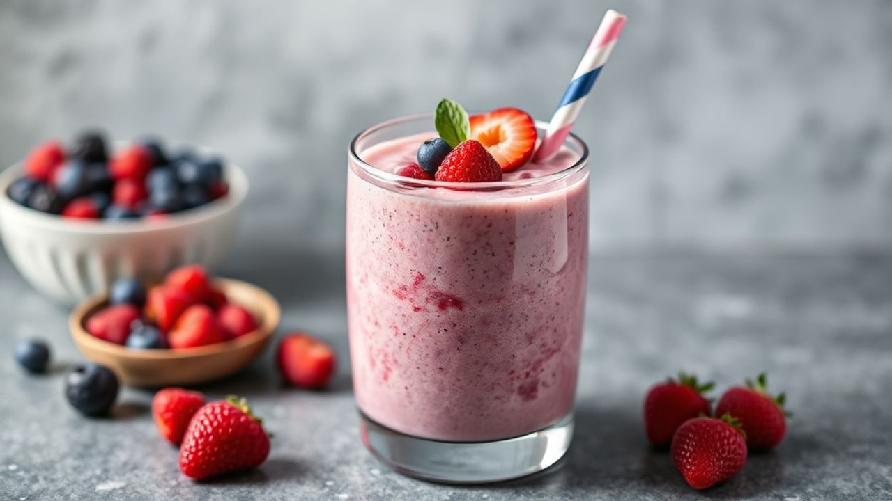 سموثي بروتين بالزبادي اليوناني والتوت، يعزز الطاقة خلال 10 دقائق