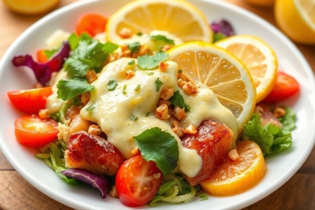 سلطة صيفية نباتية منعشة بدون طهي بصلصة ليمون