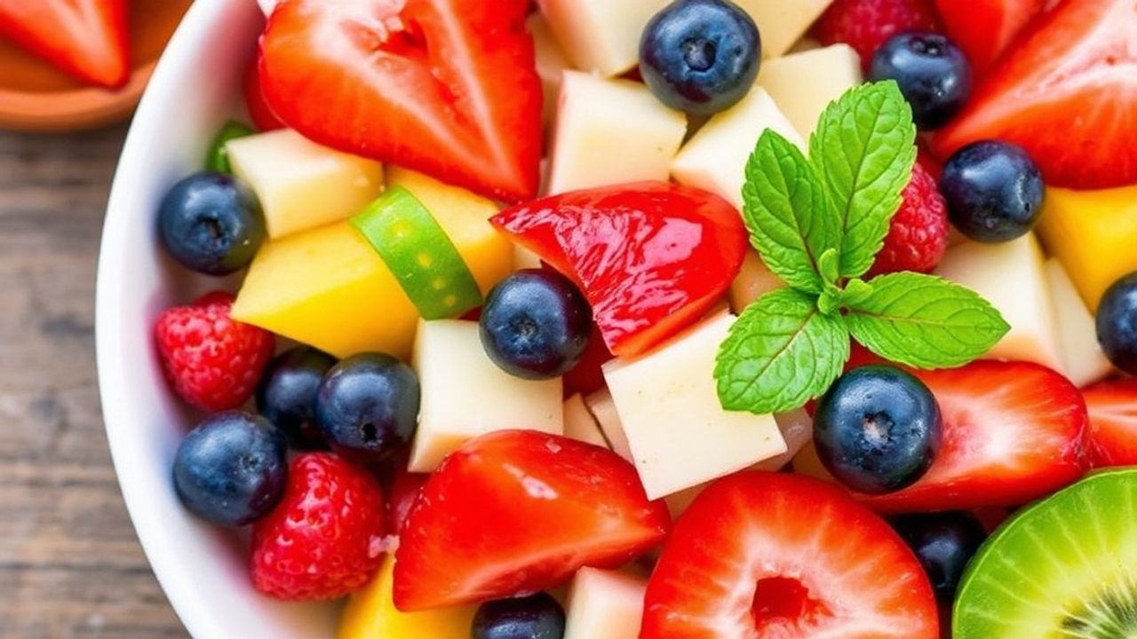 سلطة فواكه صيفية زاهية ومنعشة تنفجر بأفضل النكهات