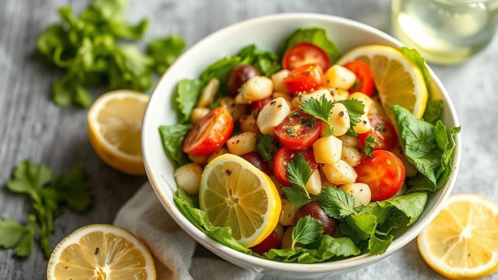 Zesty no-cook vegan summer salad with lemon dressing