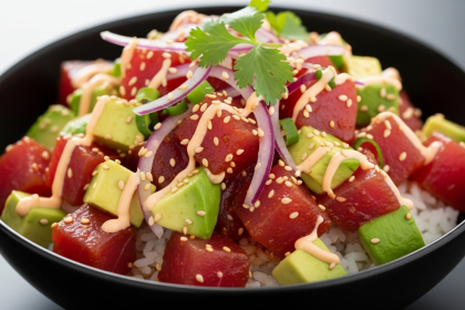 Fiery Ahi Tuna Poke Bowl: A Healthy Brown Rice Delight