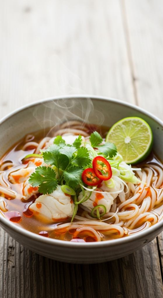 Hearty Fish and Noodle Soup: A Nourishing Coastal Delight