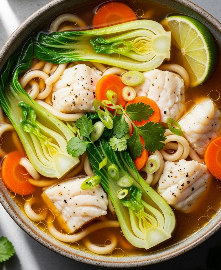 Hearty Fish and Noodle Soup: A Nourishing Coastal Delight