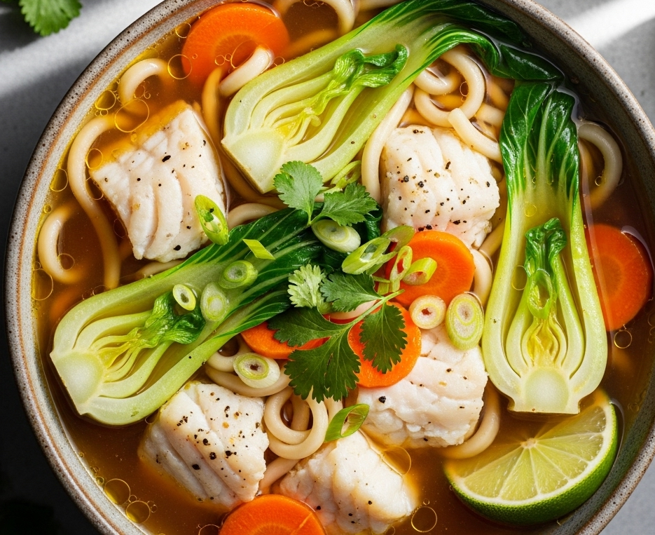 Hearty Fish and Noodle Soup: A Nourishing Coastal Delight