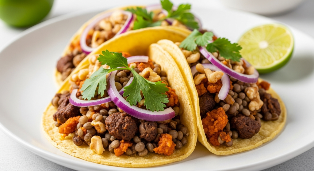 Hearty Lentil and Walnut "Ground Meat" Tacos: A Perfect  Flavorful Twist