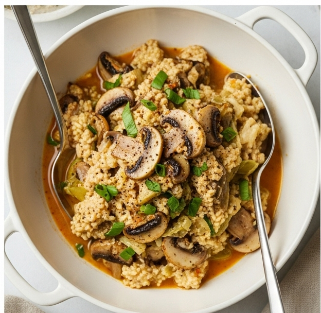 One-Pot Creamy Garlic Mushroom Chicken: Simple & Savory Delight