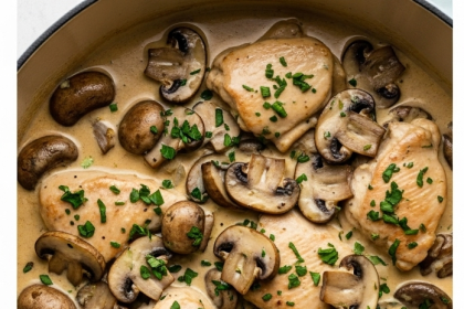 One-Pot Creamy Garlic Mushroom Chicken: Simple & Savory Delight