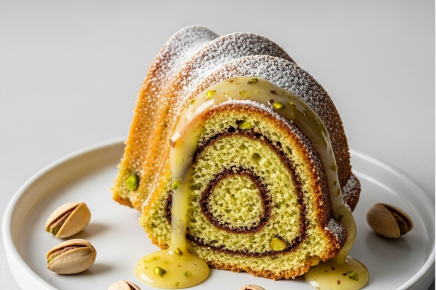 Pistachio & Cardamom Bundt Cake Recipe : Nutty Delight