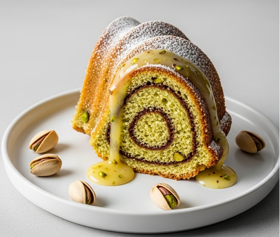 Pistachio & Cardamom Bundt Cake Recipe : Nutty Delight