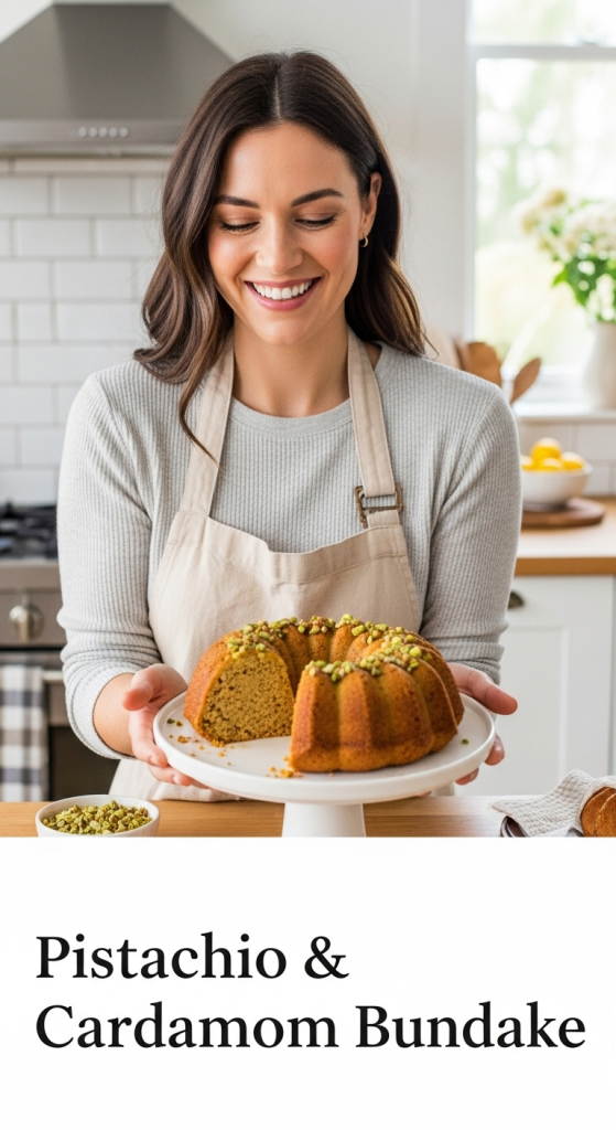 Pistachio & Cardamom Bundt Cake Recipe : Nutty Delight