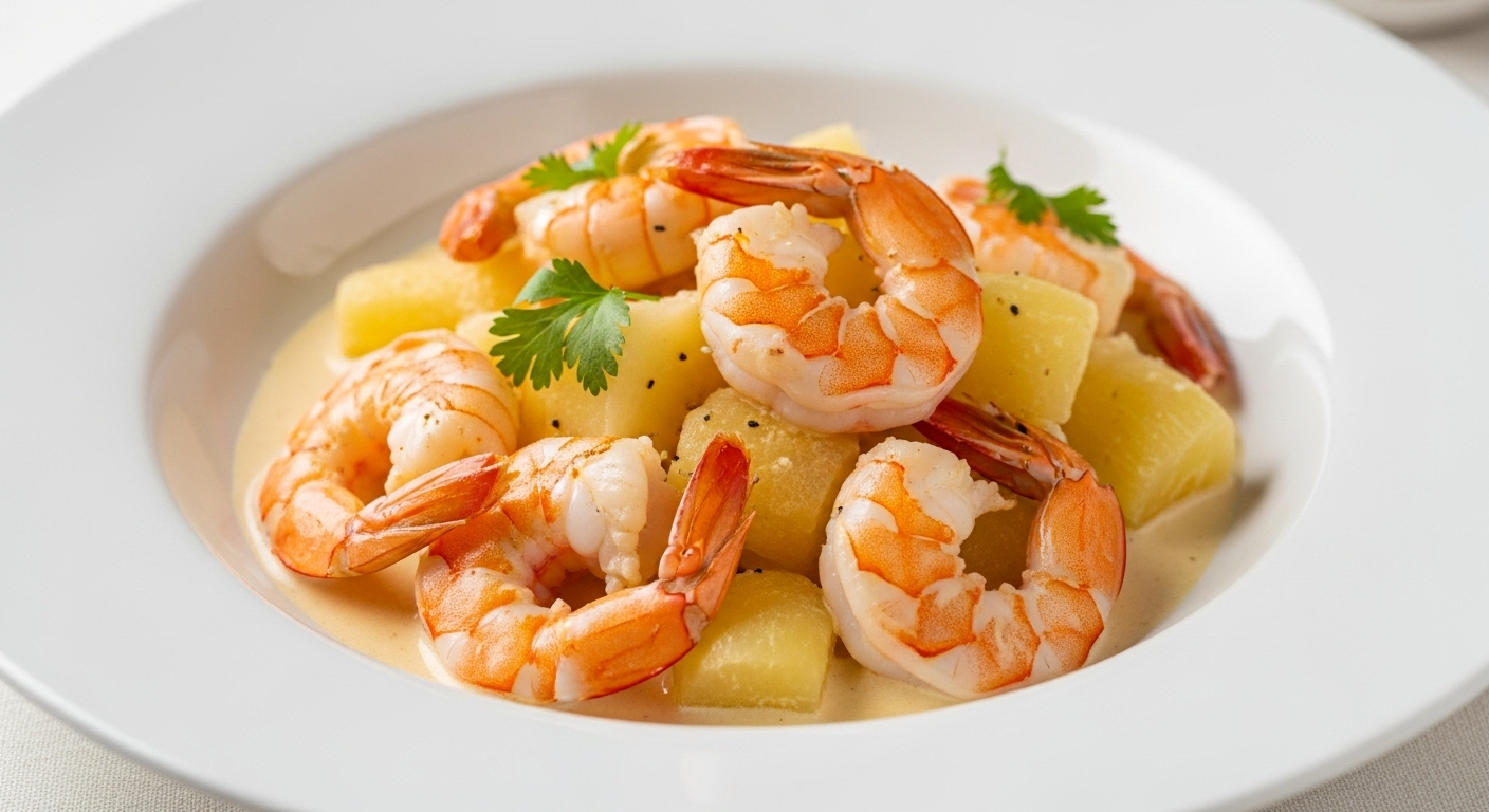 Savory Shrimp in Creamy Cassava and Coconut Delight