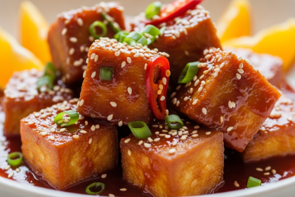 Sticky Orange Gochujang Tofu: A Vibrant Vegan Delight