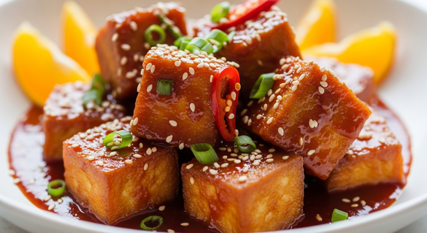 Sticky Orange Gochujang Tofu: A Vibrant Vegan Delight