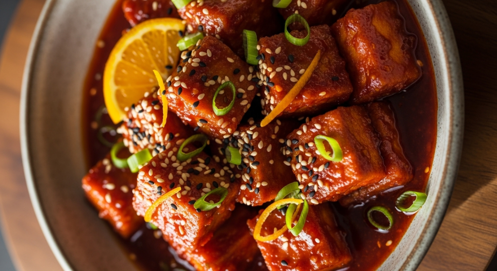 Sticky Orange Gochujang Tofu: A Vibrant Vegan Delight