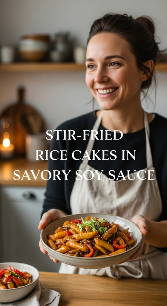 Stir-Fried Rice Cakes in Savory Soy Sauce: Glazed Delight