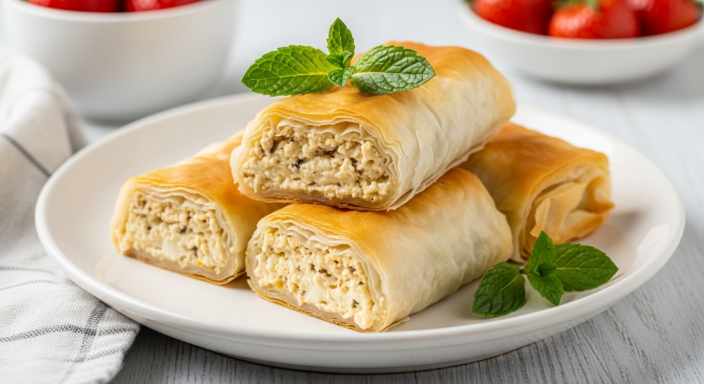 Sweet Cheese Delight Wrapped in Filo Dough: Golden Shreds