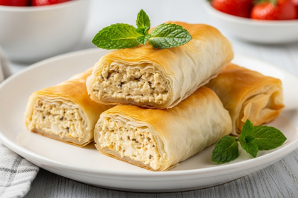 Sweet Cheese Delight Wrapped in Filo Dough: Golden Shreds
