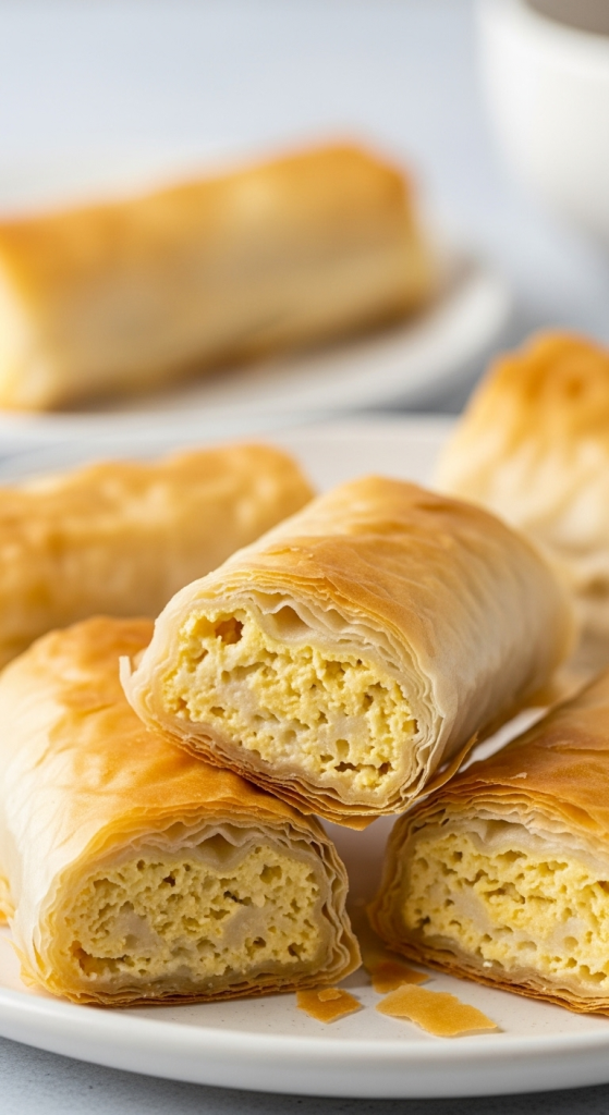 Sweet Cheese Delight Wrapped in Filo Dough: Golden Shreds
