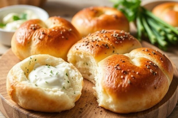 لفائف جبنة قريش طرية بالأعشاب، سطح ذهبي وحشوة كريمية