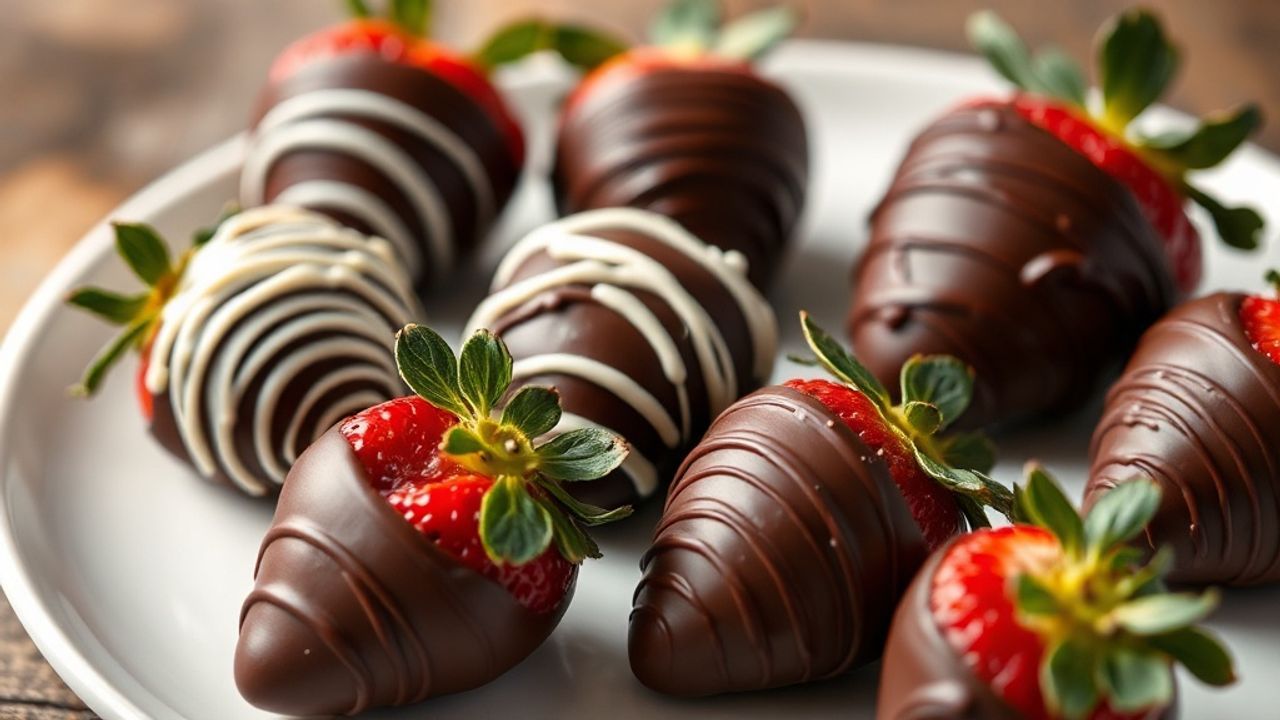فراولة مغطاة بالشوكولاتة الخالية من السكر، مظهر فاخر وشهي