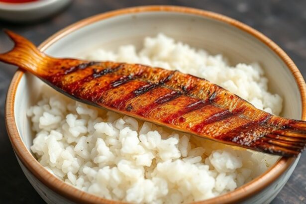 الأنقليس المشوي مع أرز مبخر — تناغم نكهات يابانية شهية