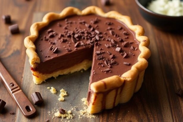 قطعة فطيرة شوكولاتة حريرية بالتوفو مع كاكاو وبريق غني