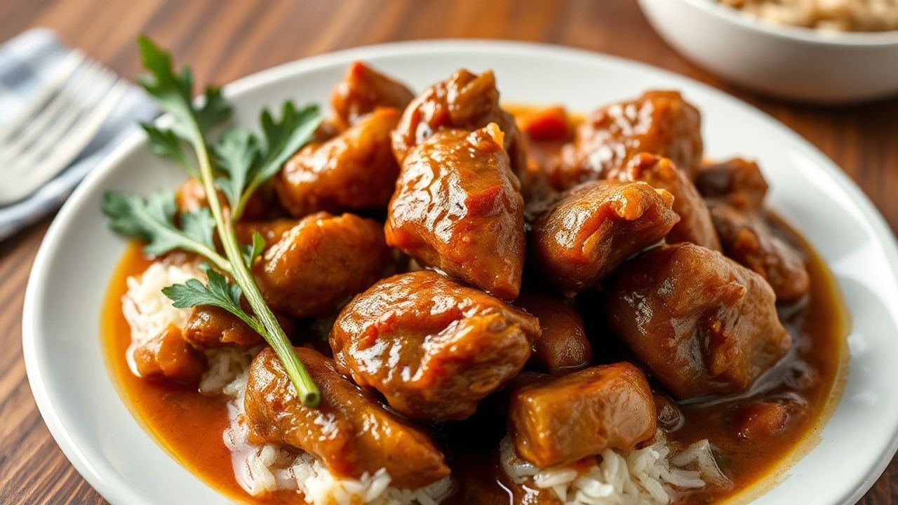 أدوبو الدجاج الفلبيني الصحي يقدم مع أرز وخضروات طازجة