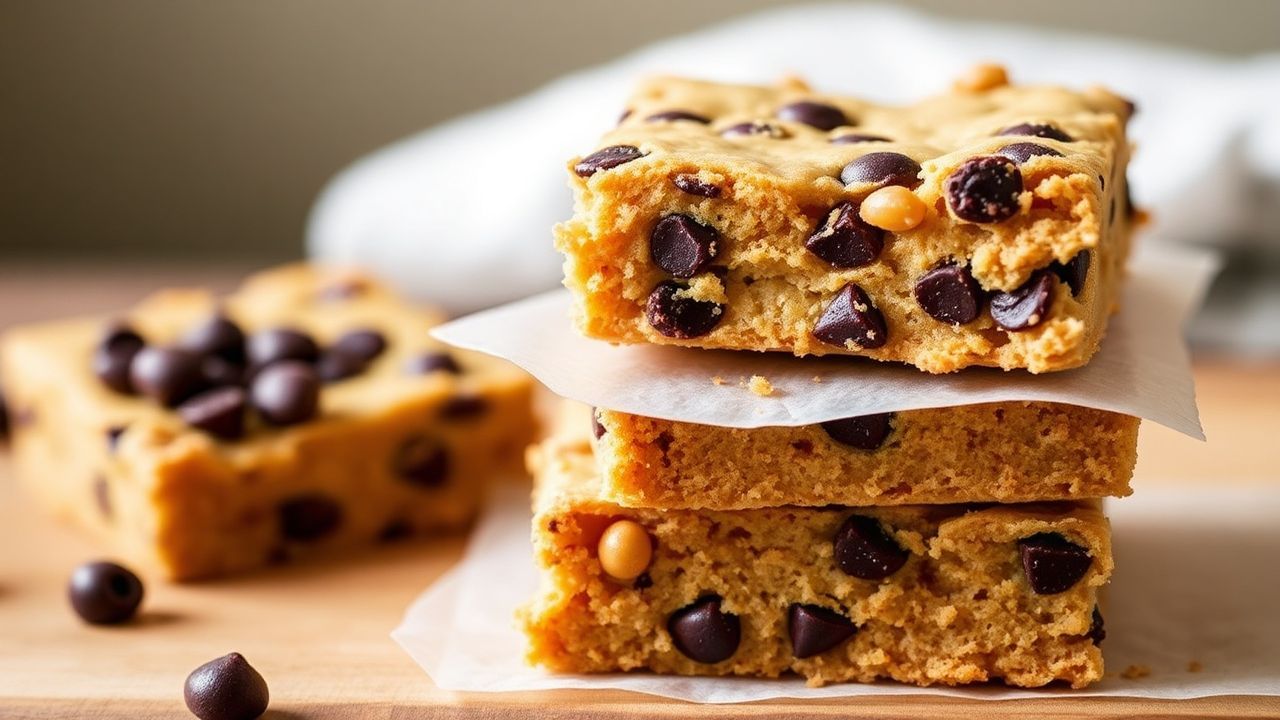 براونيز الشوفان بالفاصوليا البيضاء “Chickpea Blondies” بنكهة صحية وملمس طري.