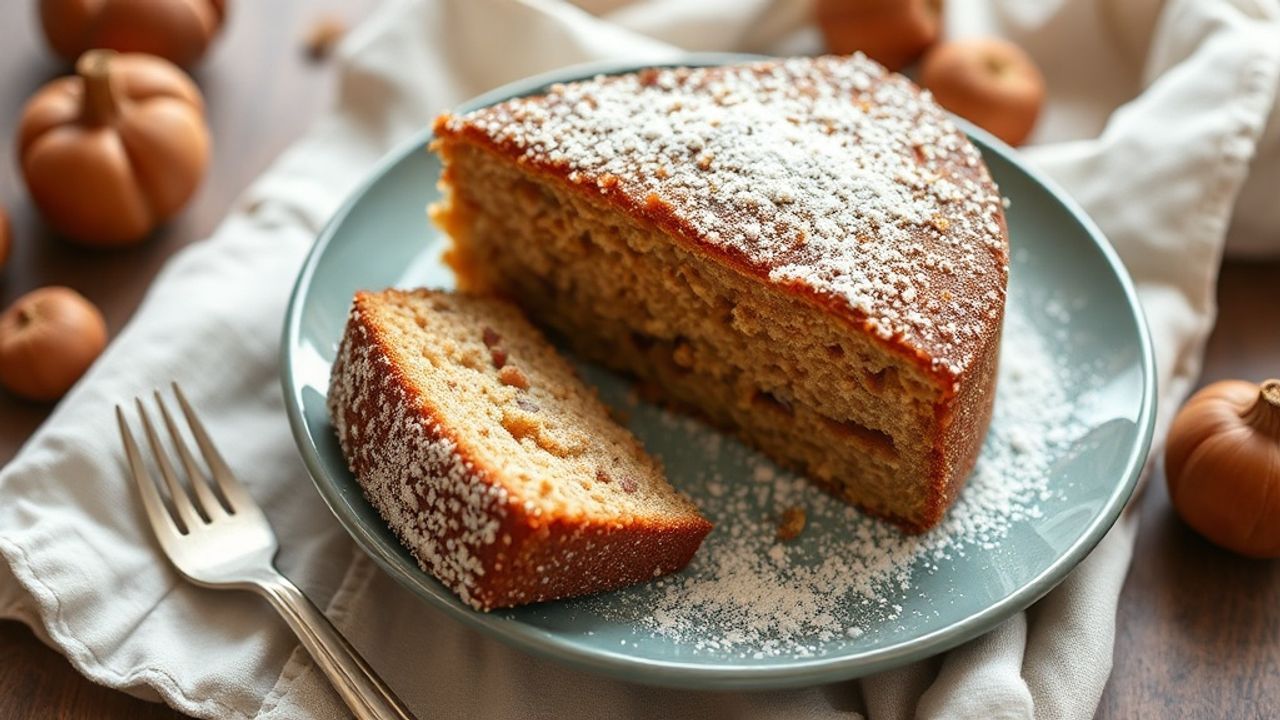 كعكة نباتية بدقيق الكستناء، نكهة جوزية ومذاق دافئ