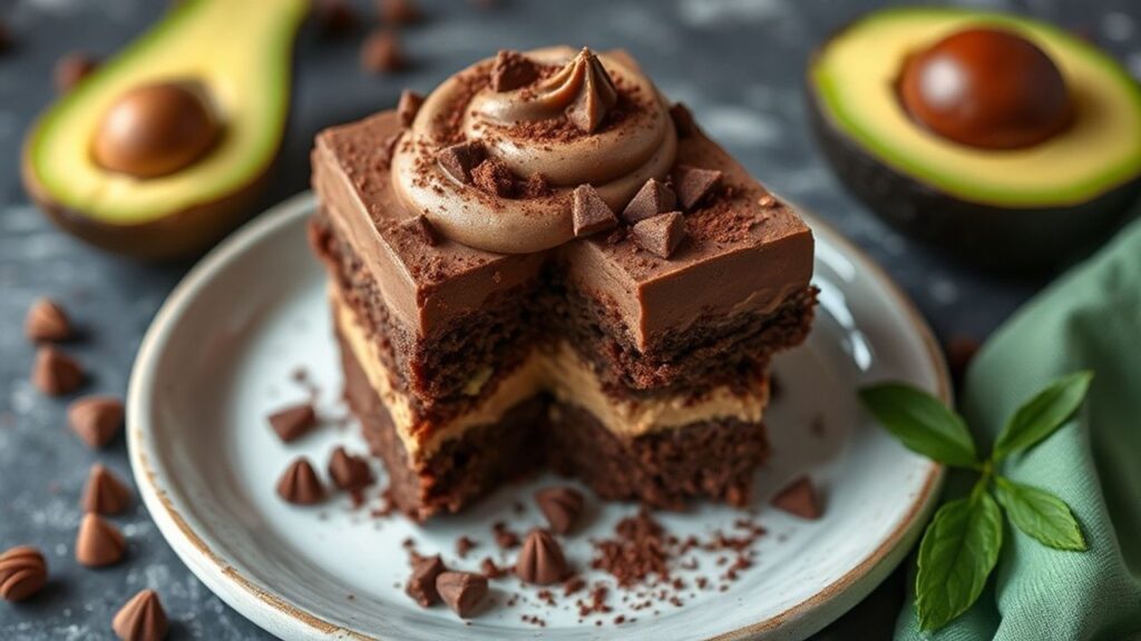 كعكة مووس الشوكولاتة بالأفوكادو الخالية من السكر، غنية ومخملية