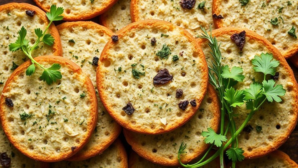 Crunchy Sourdough Discard Crackers with Fresh Herbs