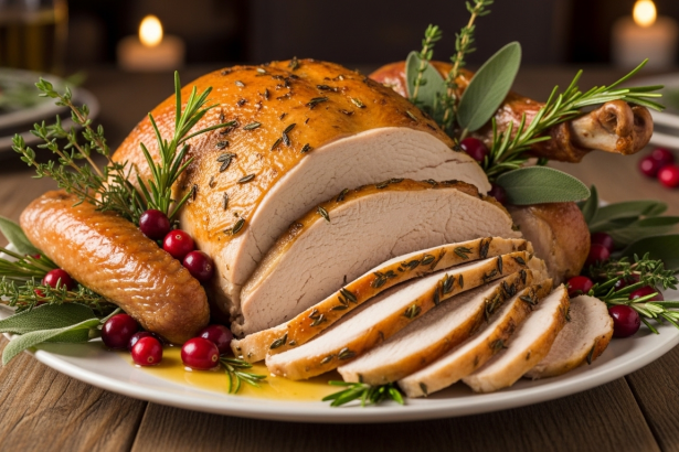 Aromatic Herb-Roasted Holiday Turkey: Flavorful Festive Feast