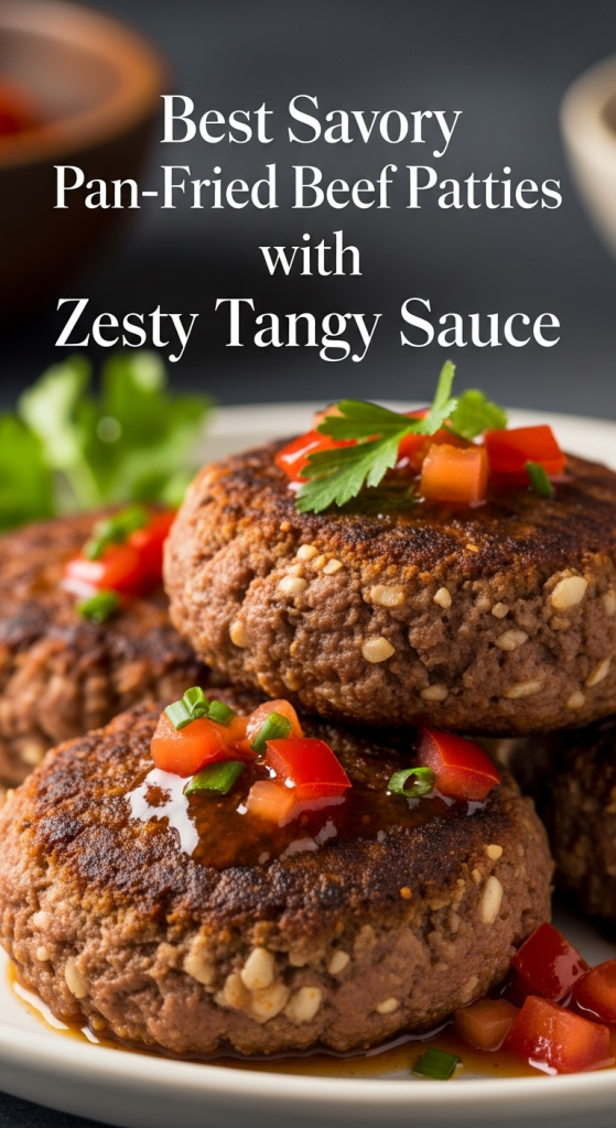 Best Savory Pan-Fried Beef Patties with Zesty Tangy Sauce