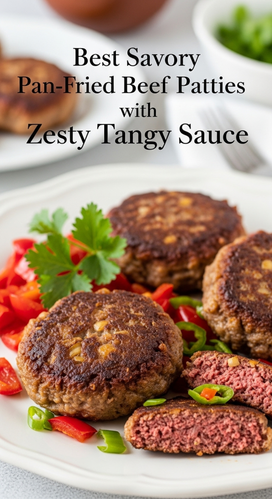 Best Savory Pan-Fried Beef Patties with Zesty Tangy Sauce