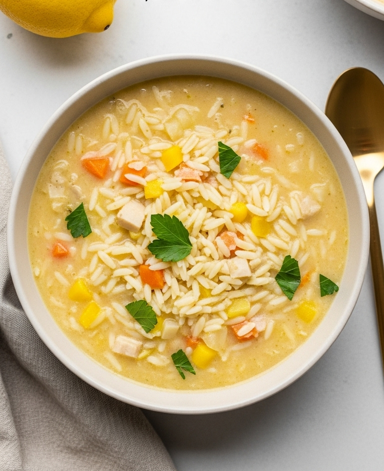Perfect Creamy Lemon Chicken Soup with Orzo Delight: Zesty Comfort