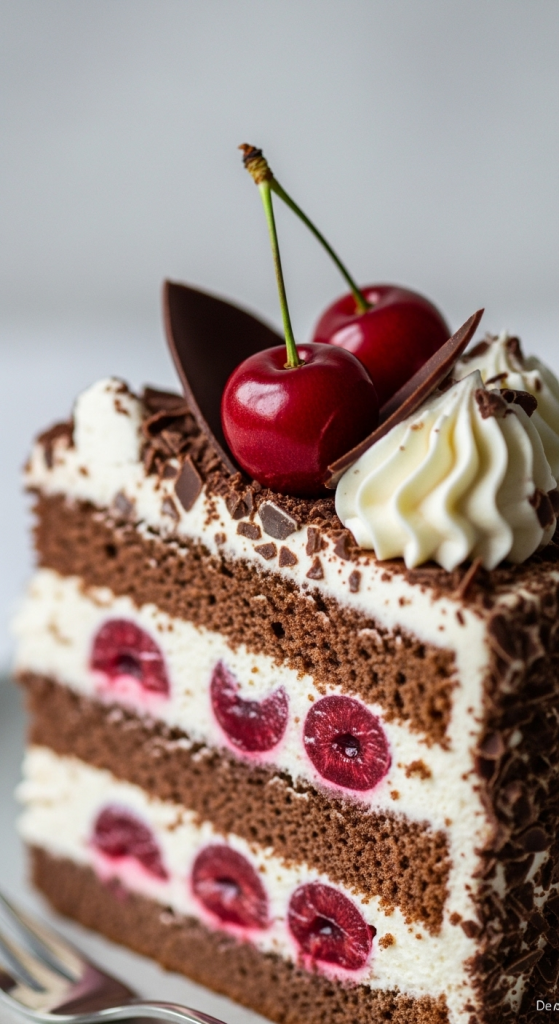 Decadent Black Forest Cake with Cherries and Cream Bliss