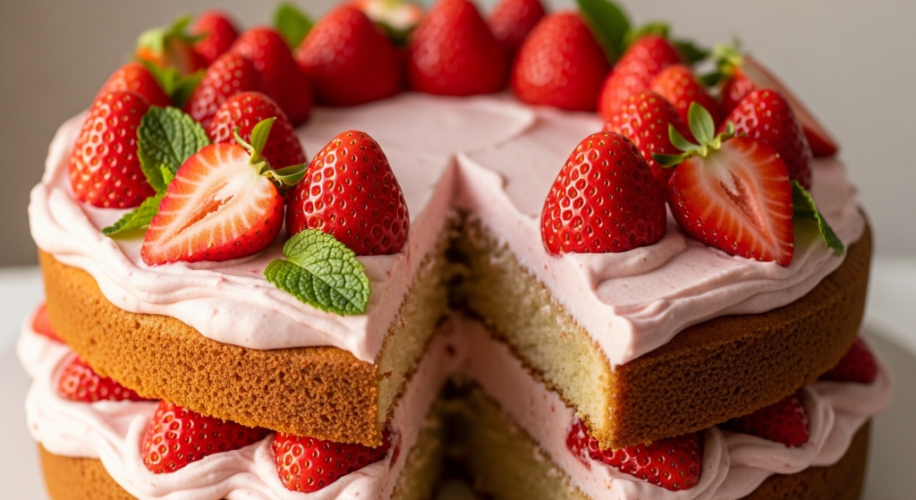 Delicious Egg-Free Strawberry Cake Sweetness Without Eggs
