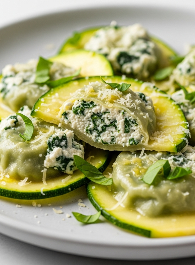 Delightful Zucchini Ravioli Stuffed with Ricotta & Spinach