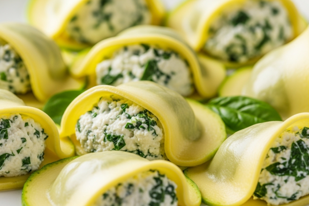 Delightful Zucchini Ravioli Stuffed with Ricotta & Spinach