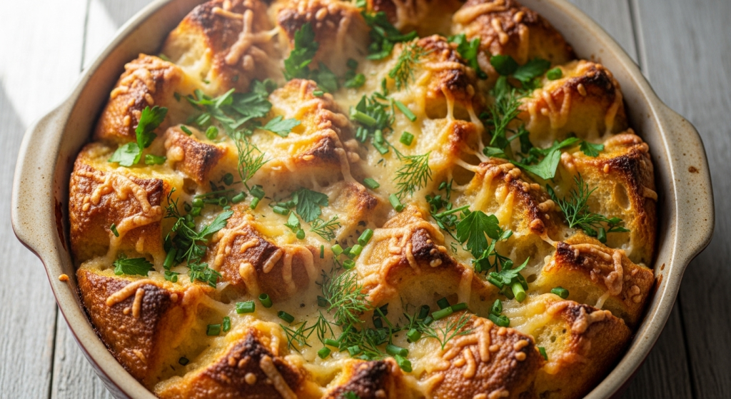 Easy Herby Cheese Bread Pudding: A Savory Comfort Classic