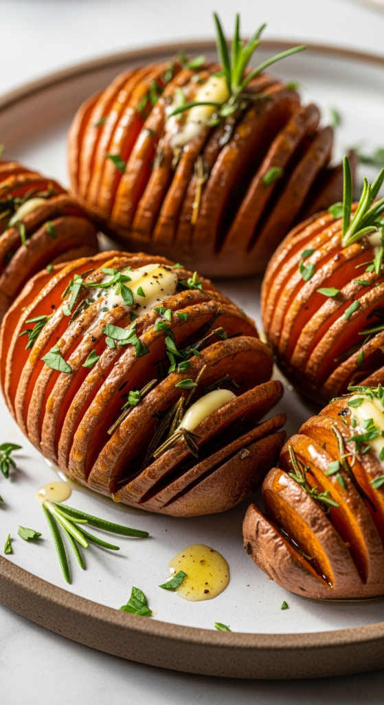 Flavorful Easy Hasselback Sweet Potatoes & Herbs: Elevate Dinner