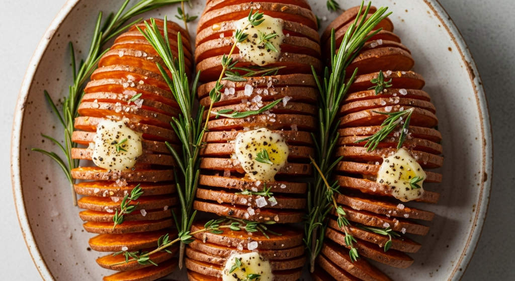 Flavorful Easy Hasselback Sweet Potatoes & Herbs: Elevate Dinner