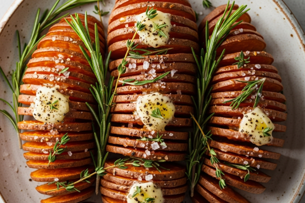 Flavorful Easy Hasselback Sweet Potatoes & Herbs: Elevate Dinner