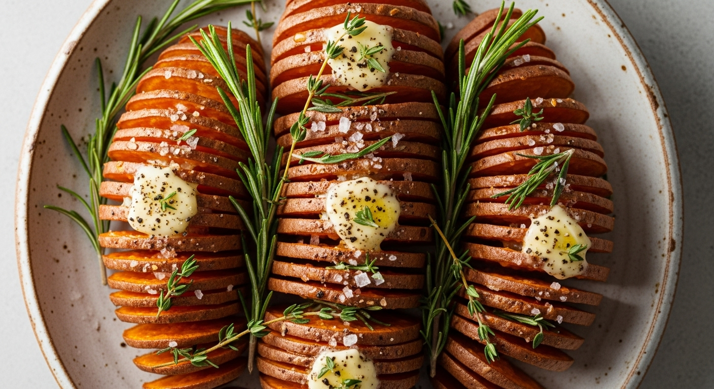 Flavorful Easy Hasselback Sweet Potatoes & Herbs: Elevate Dinner