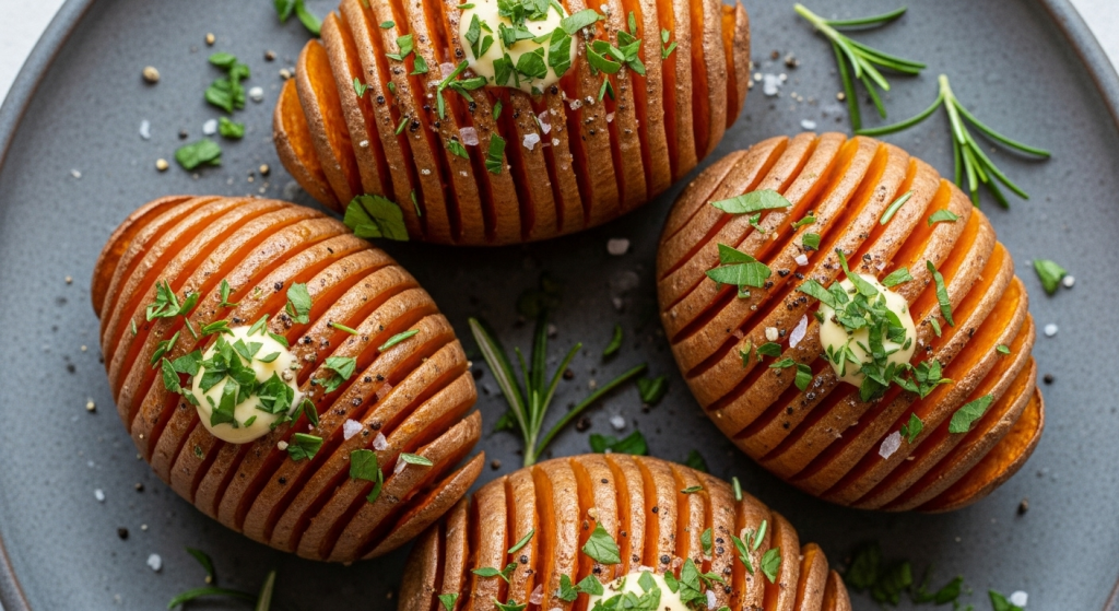 Flavorful Easy Hasselback Sweet Potatoes & Herbs: Elevate Dinner