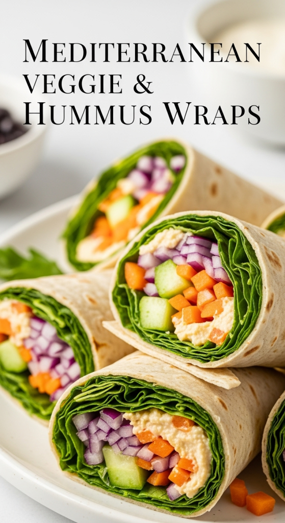 Fresh Mediterranean Veggie & Hummus Wraps: Healthy & Easy