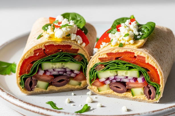 Fresh Mediterranean Veggie & Hummus Wraps: Healthy & Easy